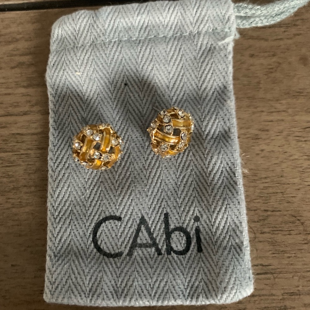 CAbi - gold & silver ball earrings